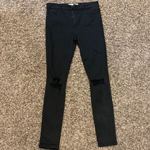 Abercrombie and Fitch, black Distressed Skinny Jeans 2